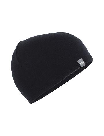 Women's Icebreaker Unisex Merino Pocket Beanie Hats Black / Gritstone Heather | CA 1457GSOL